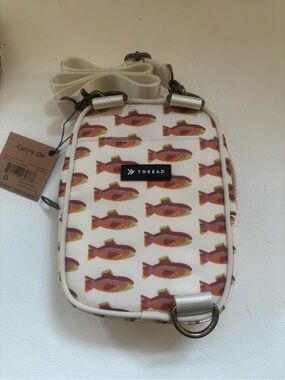 Thread Wallet trout-pattern canvas crossbody bag colorful fish print